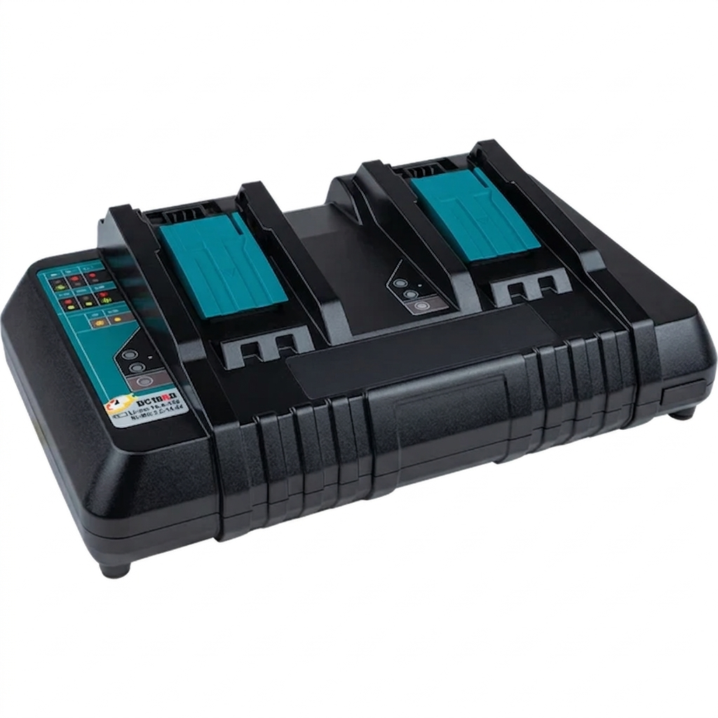 DC18RD Dual port fast charging charger: Two Port Multi Fast Charger for 18V Lithium Ion Battery