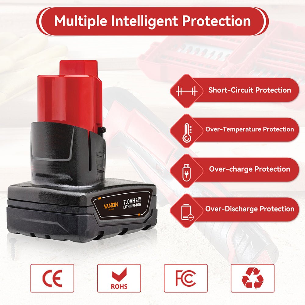 For Milwaukee 12V 7.0Ah Battery Replacement | M12 Battery
