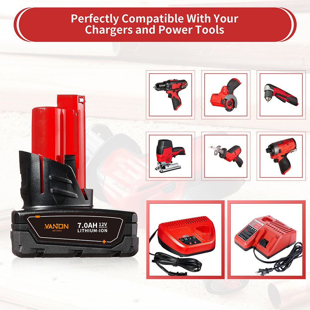 For Milwaukee 12V 7.0Ah Battery Replacement | M12 Battery