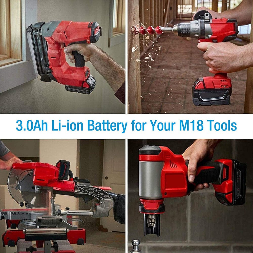 For Milwaukee 18V Battery Replacement | M18 3.0Ah Li-Ion Battery