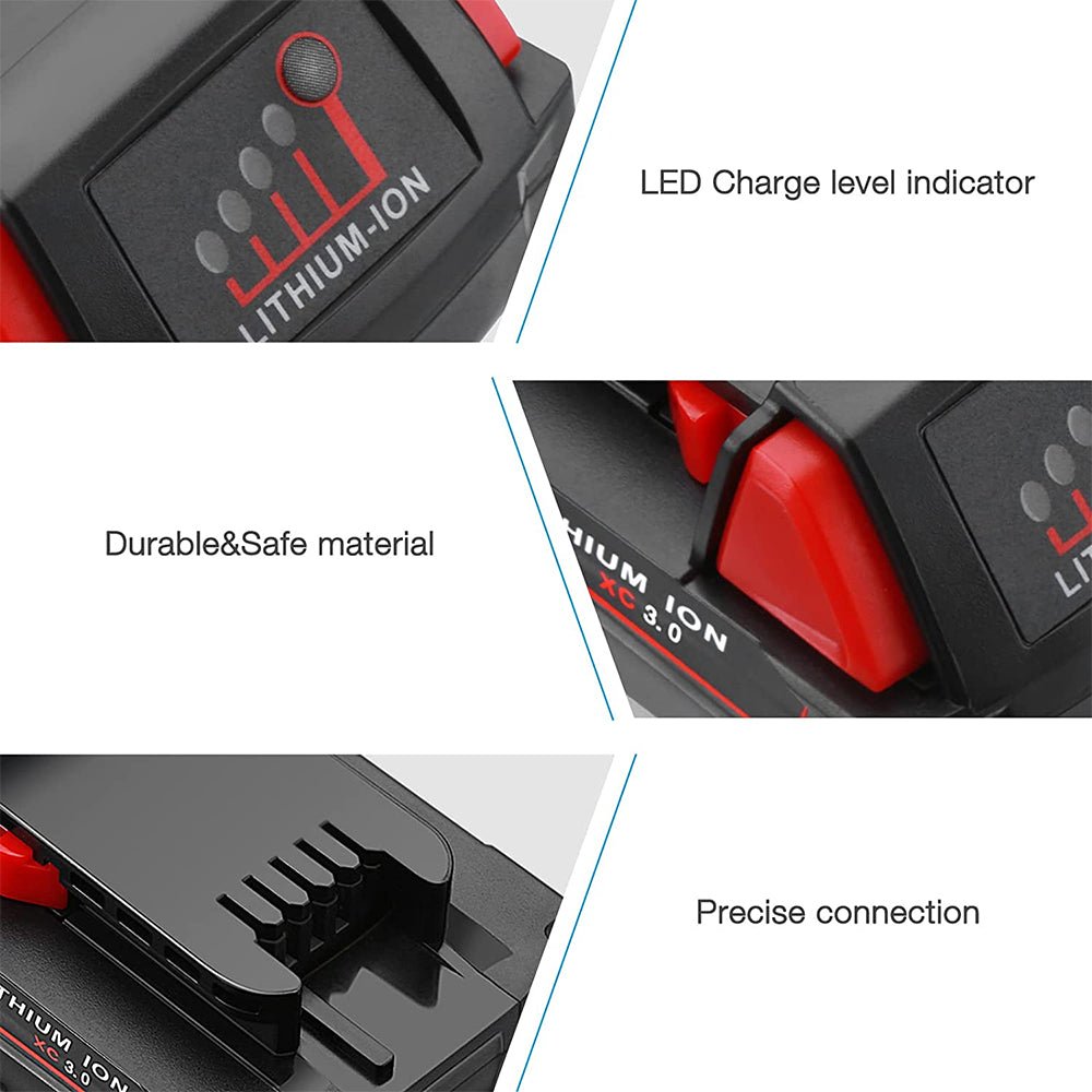 For Milwaukee 18V Battery Replacement | M18 3.0Ah Li-Ion Battery
